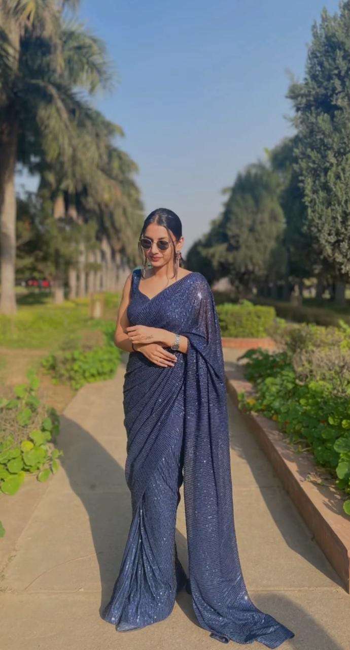 pr 3289 design georgette with heavy 3mm sequence embroidery work saree