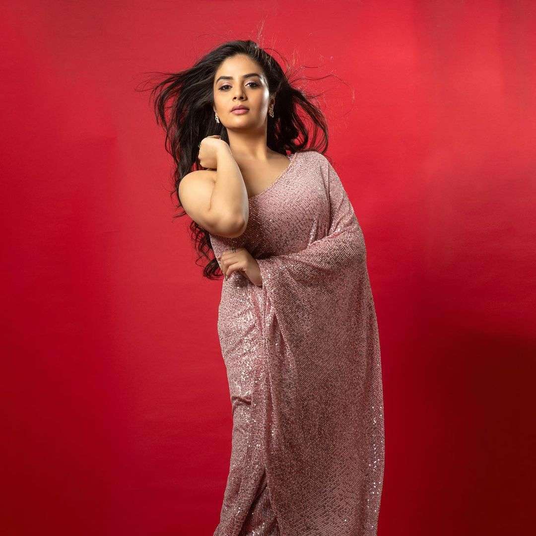 pr 3290 design georgette saree sequence work pattern 