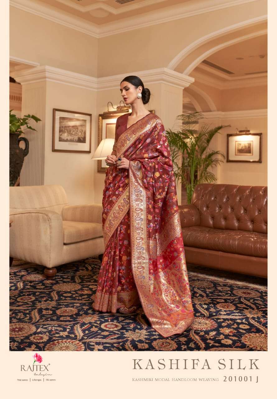 rajtex kashifa silk 201001 design colors kashmiri handloom weaving sarees 