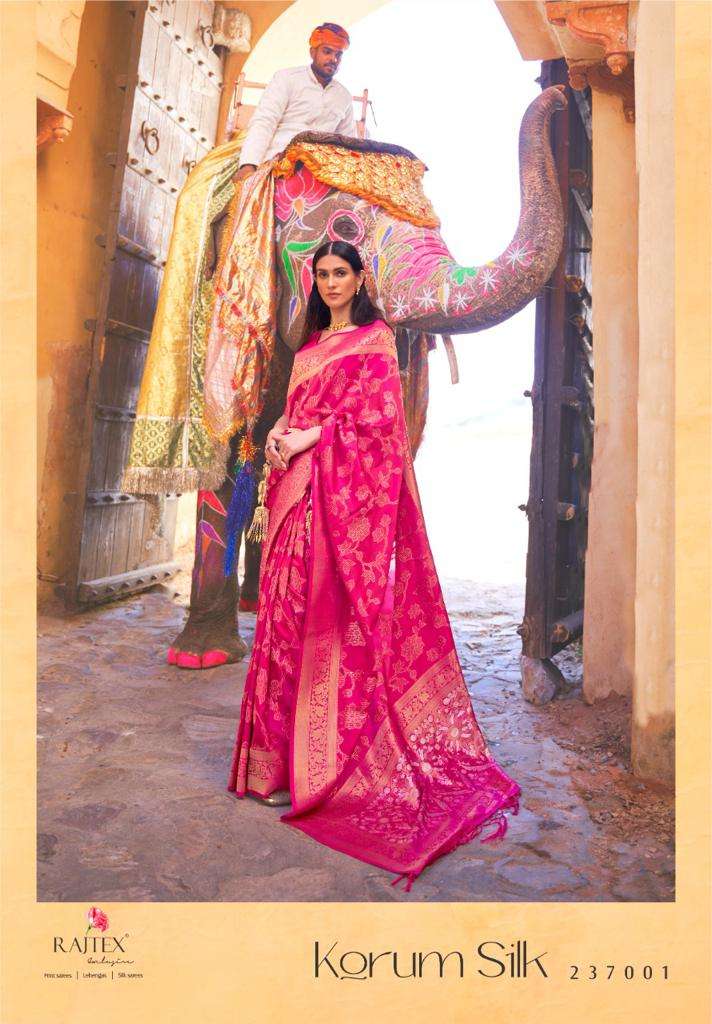 rajtex korum silk 237001-237007 series sequence weaving silk sarees 