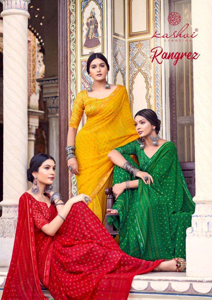 rangrez by kashvi creation georgette designer fancy sarees