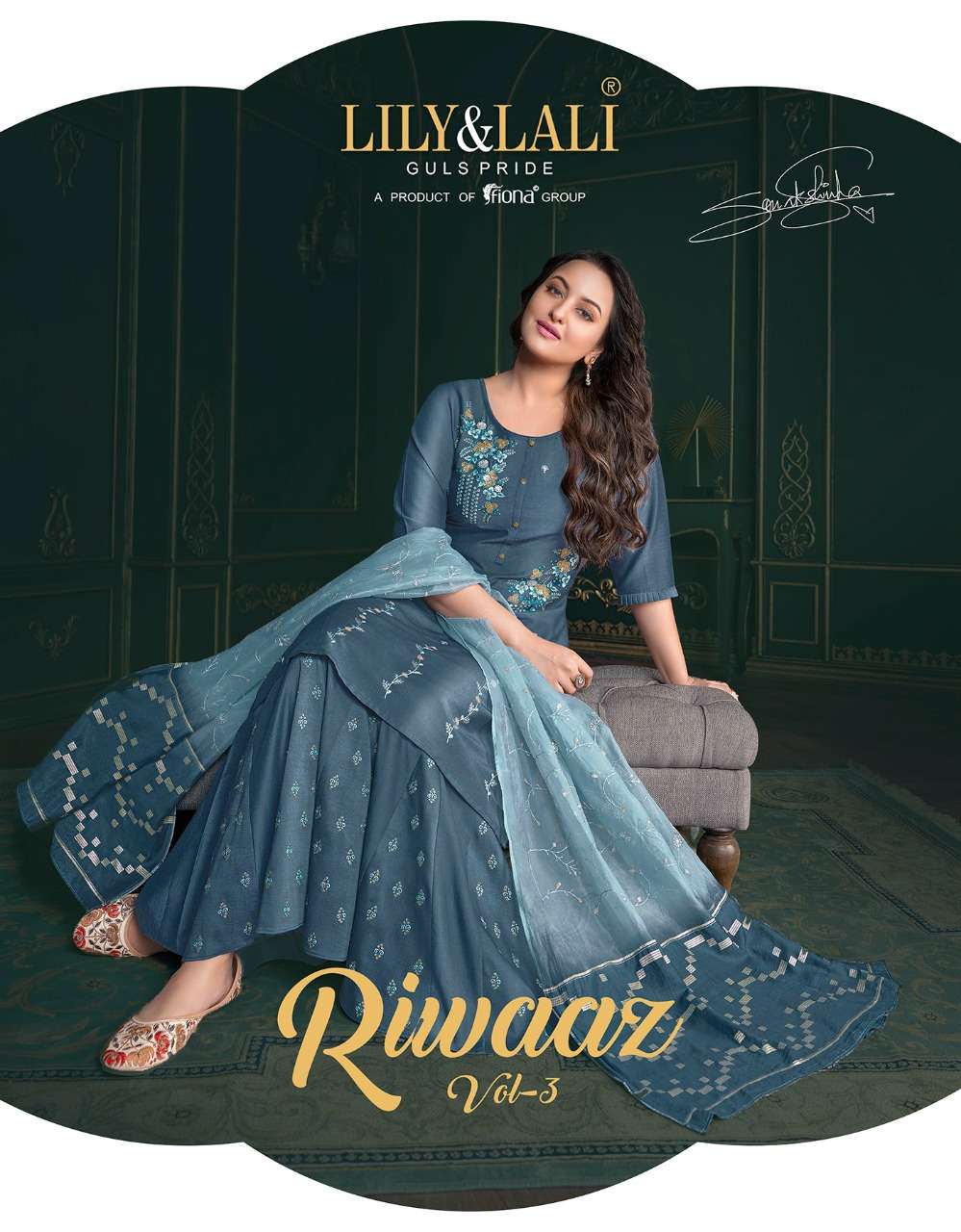 riwaaz vol 3 by lily & lali exclusive readymade kurti with plazzo & dupatta