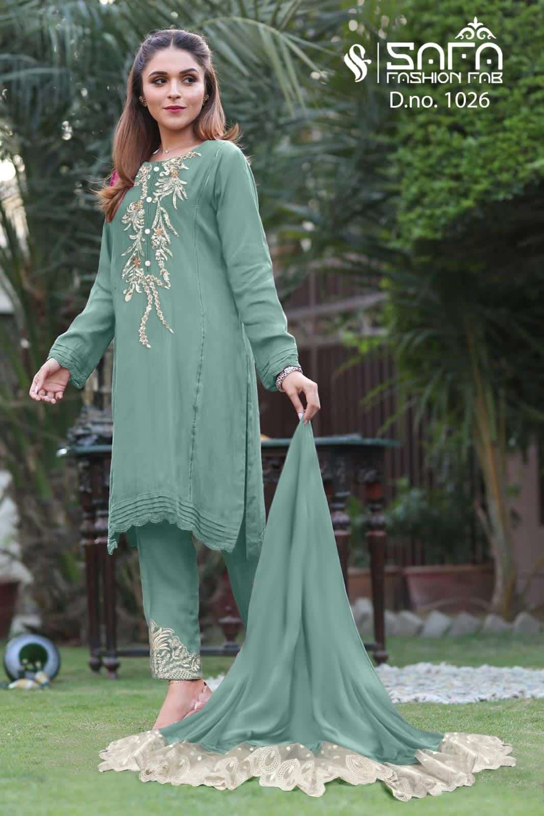 safa fashion 1026 elegant look full stitch 3 piece salwar kameez