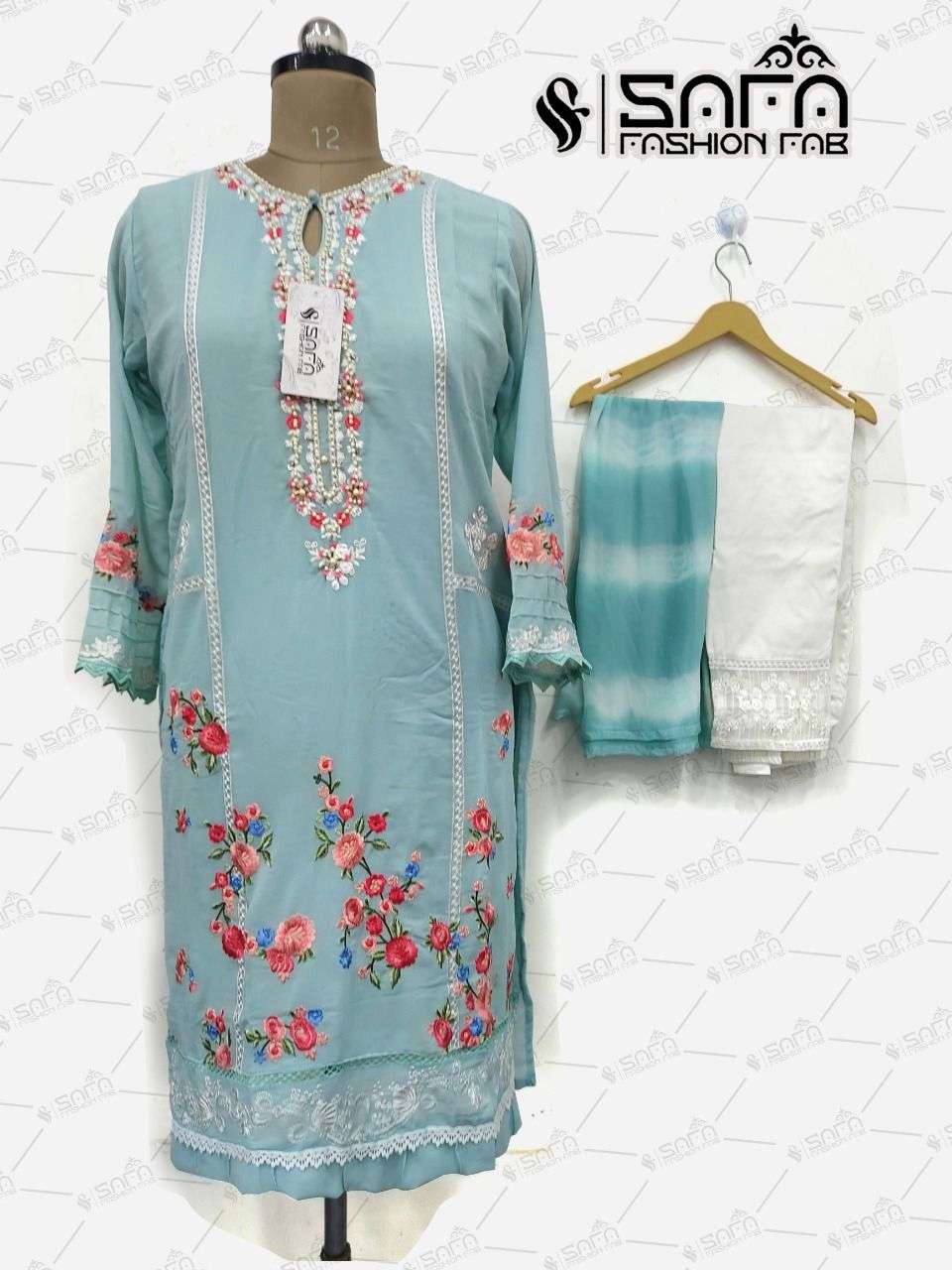 safa fashion 1042 georgette readymade pakistani dresses at kc