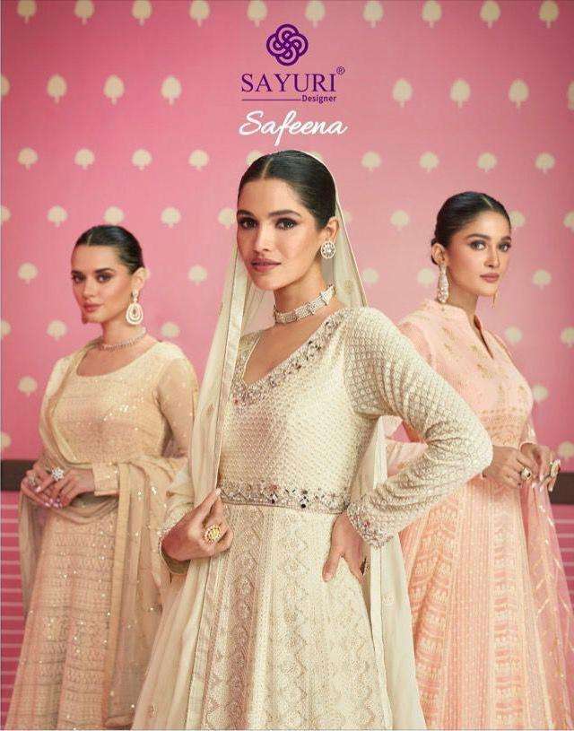 safeena by sayuri designer georgette work wedding readymade long dresses