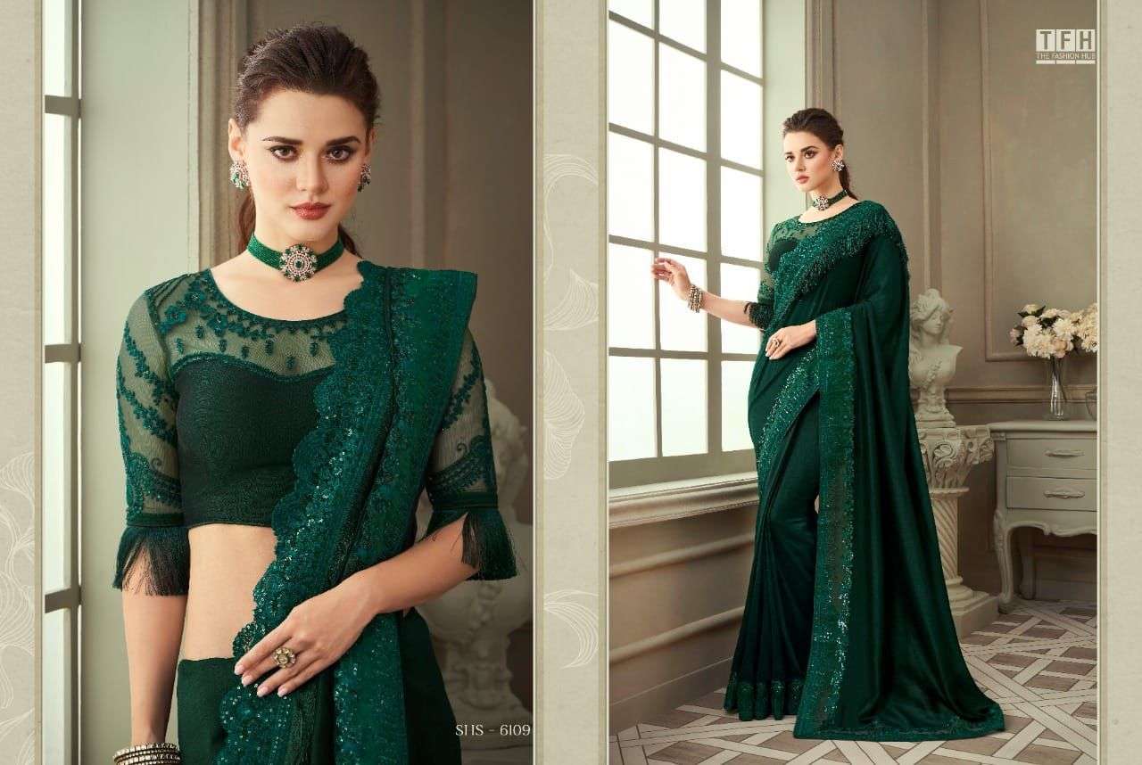 shadow silk hit design by tfh party wear silky sarees