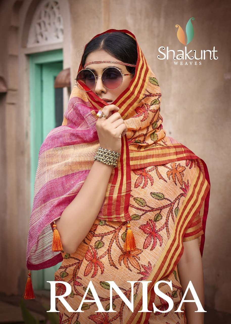 shakunt present ranisa art silk digital printed sarees