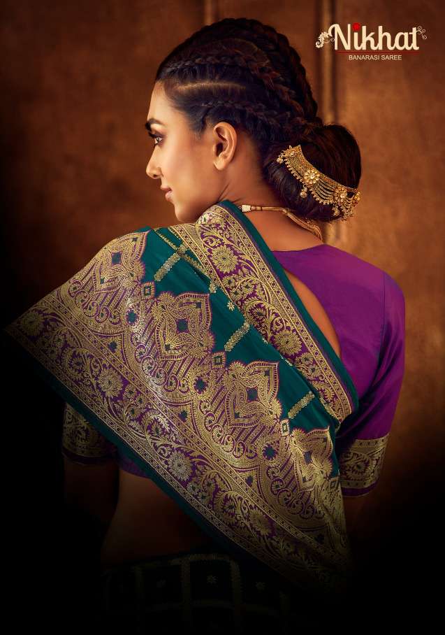 shichi present nikhat designer fancy banarasi silk sarees