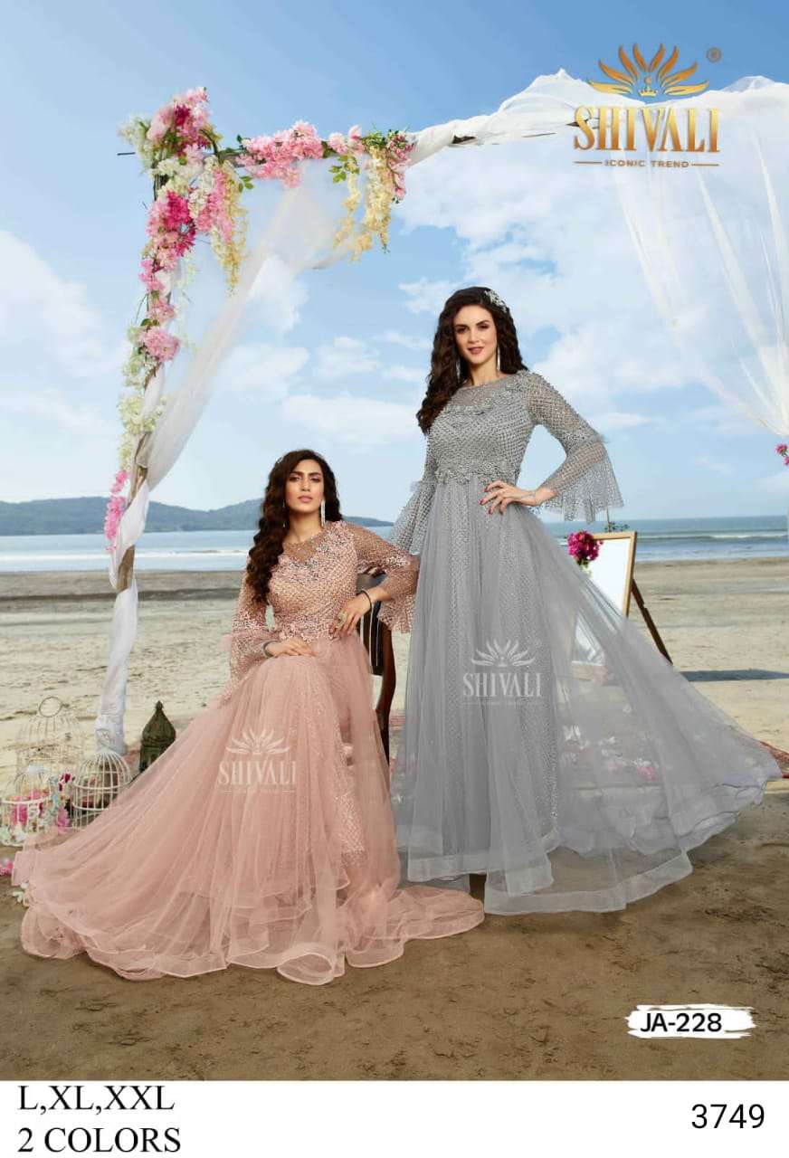 shivali presents net gown party wear combo set collection only at kc 