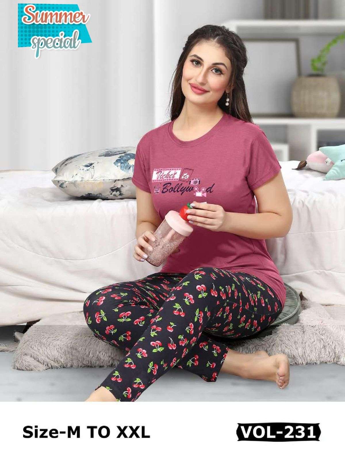 SUMMER SPECIAL NEW VOL.231 Heavy Shinker Hosiery Cotton Night Suits CATALOG WHOLESALER BEST RATE