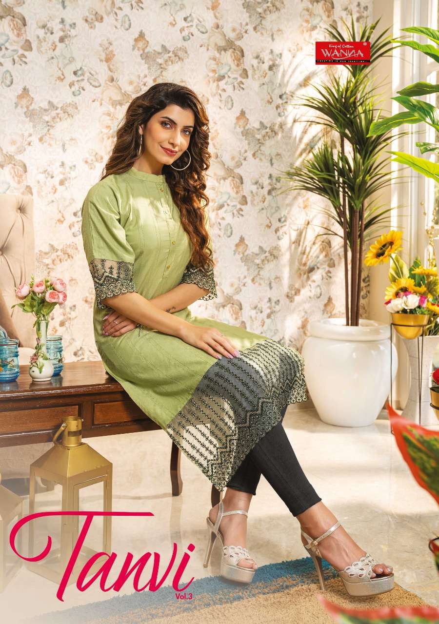 tanvi vol 3 by wanna rayon fancy designer kurtis