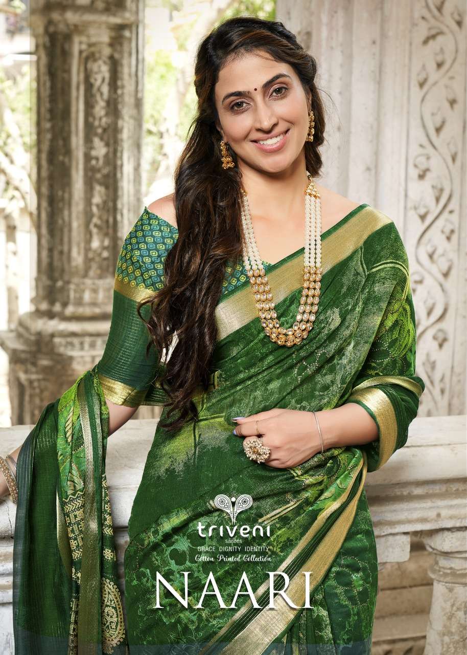 triveni naari cotton printed saree collection