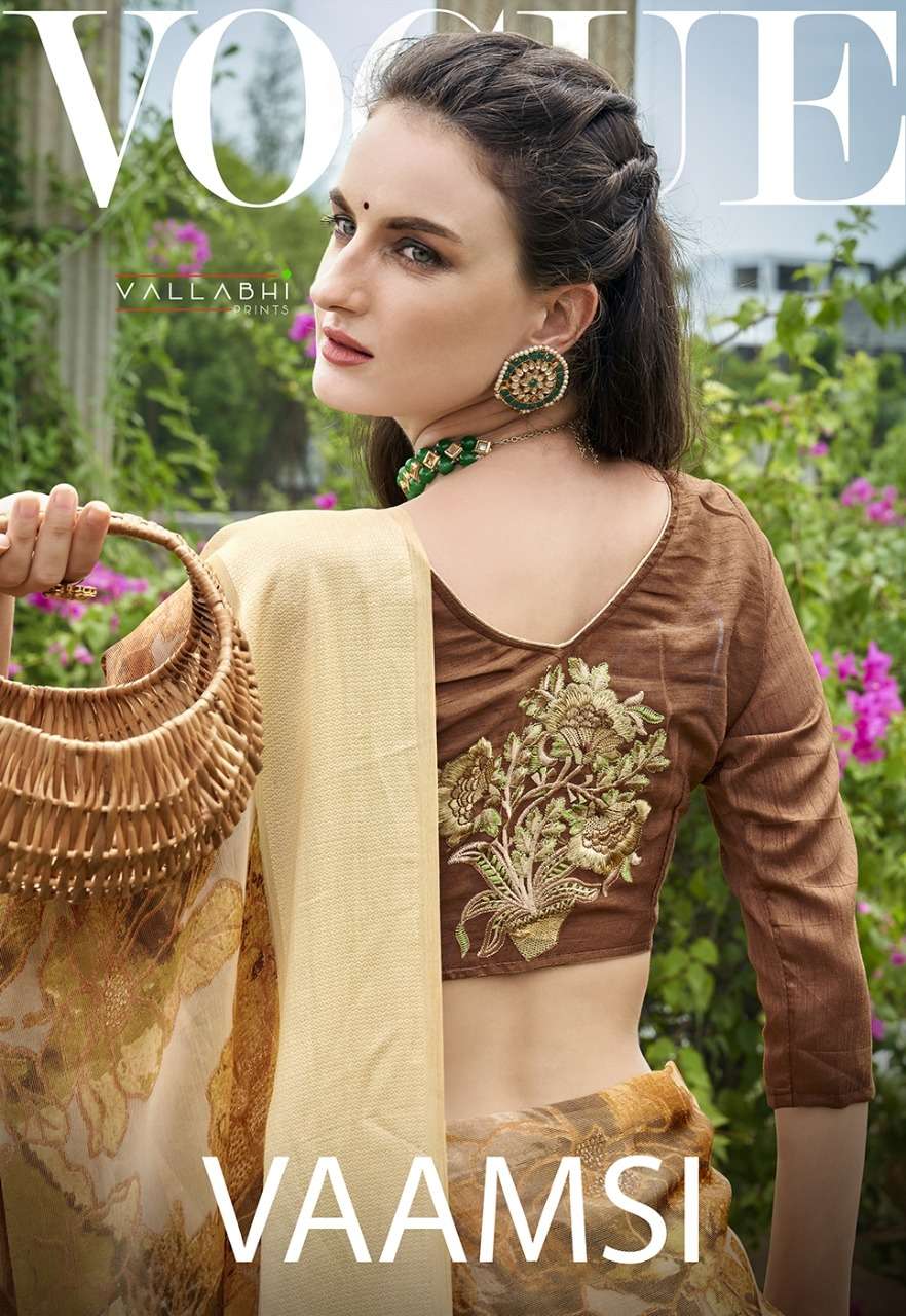 vallabhi vaamsi brasso with embroidery blouse sarees 