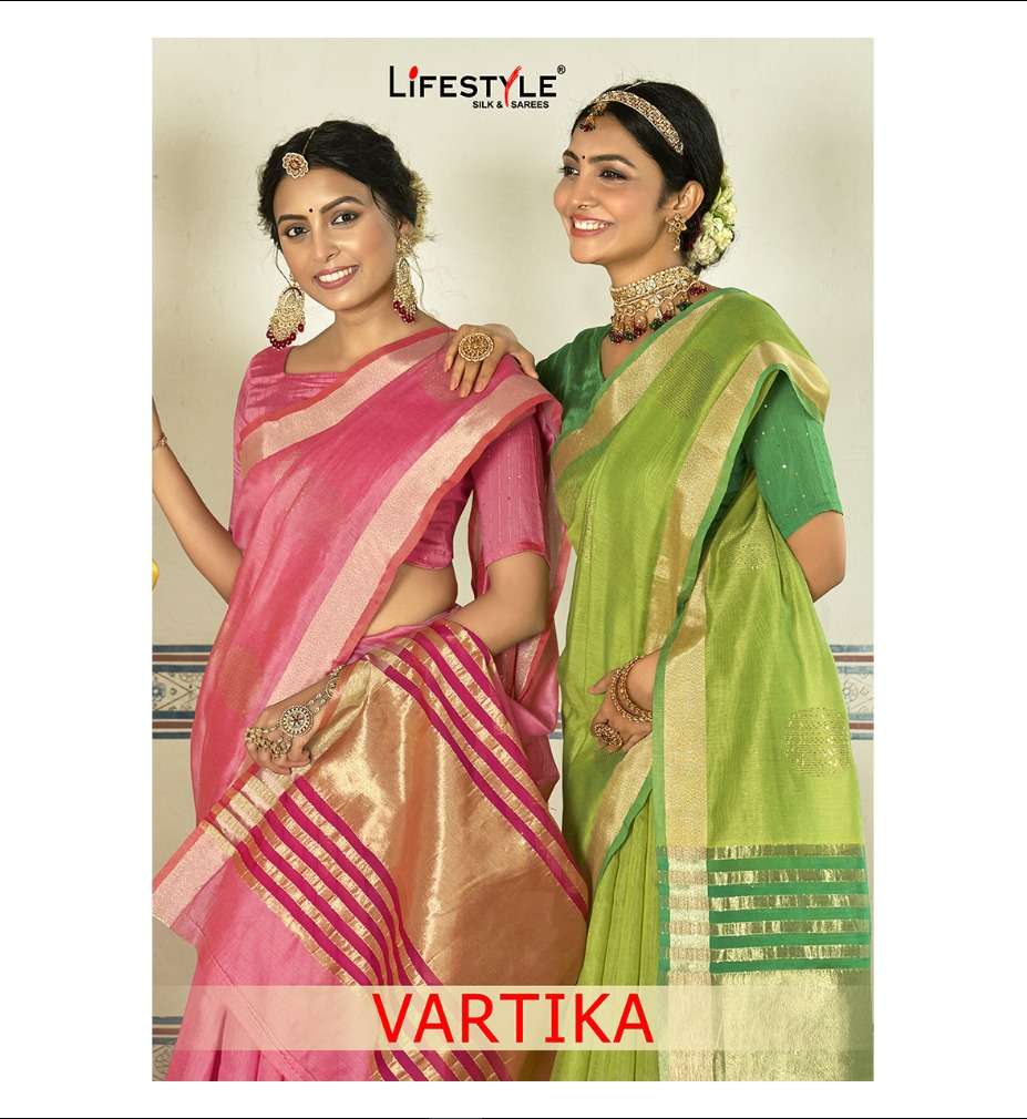 vartika by lifestyle cotton fancy designer sarees
