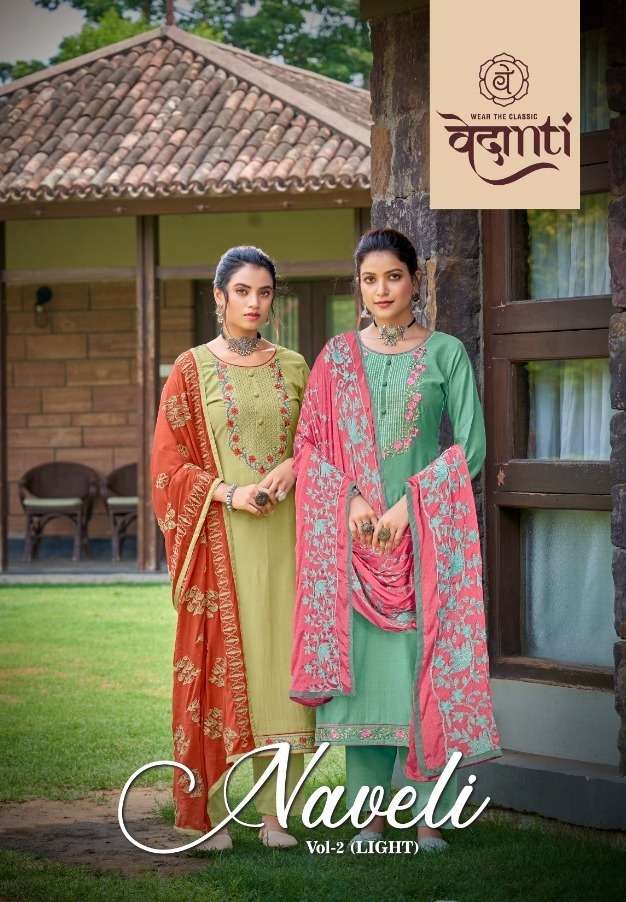 vedanti naveli vol 2 light silk with work fancy salwar kameez