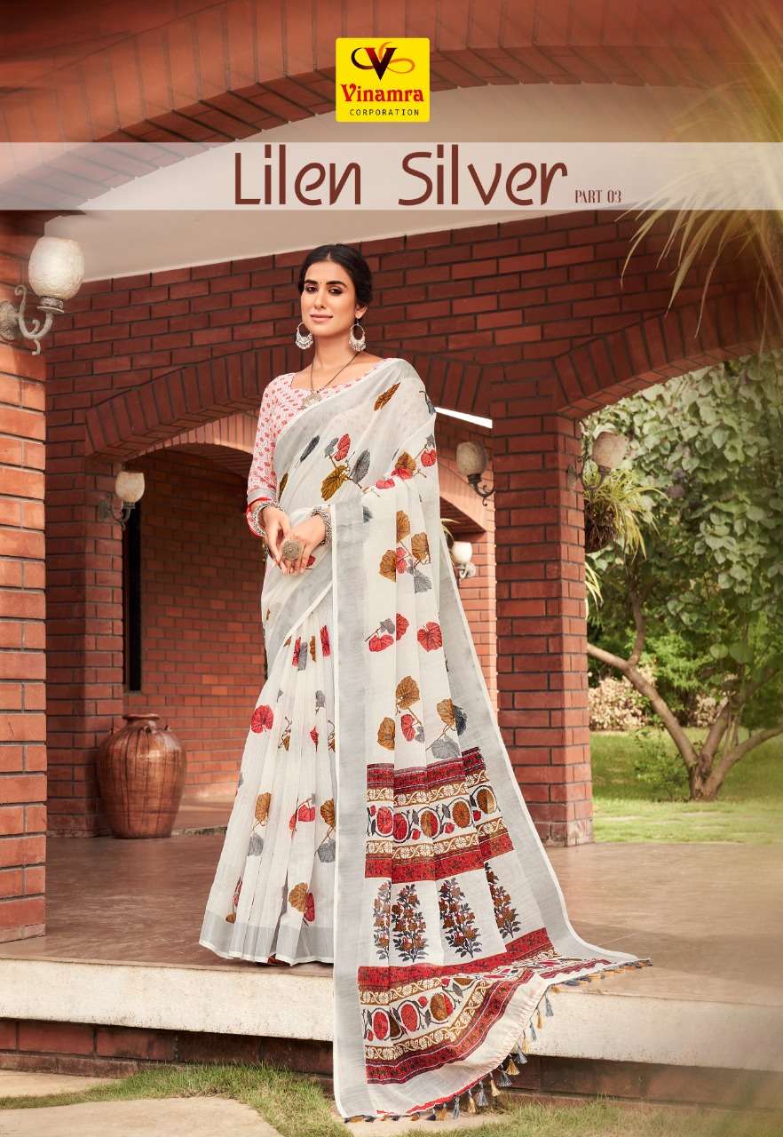 vinamra lilen silver vol 3 fancy sarees wholesale supply at kc 