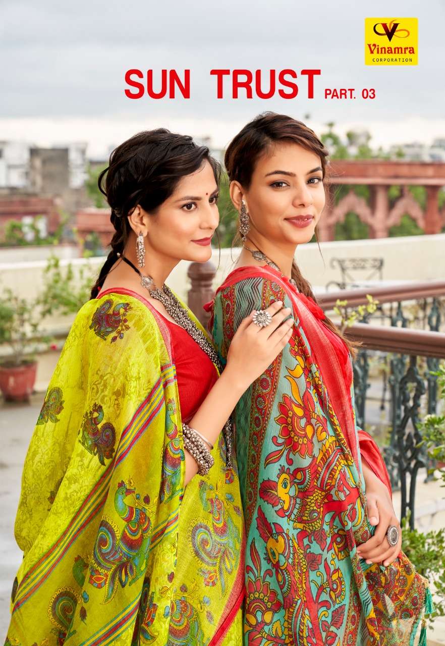 vinamra sun trust vol 3 cotton fancy sarees authorized supplier 