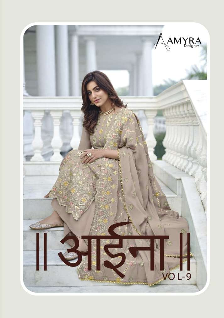 aaina vol 9 by amyra chinon embroidery designer salwar kameez
