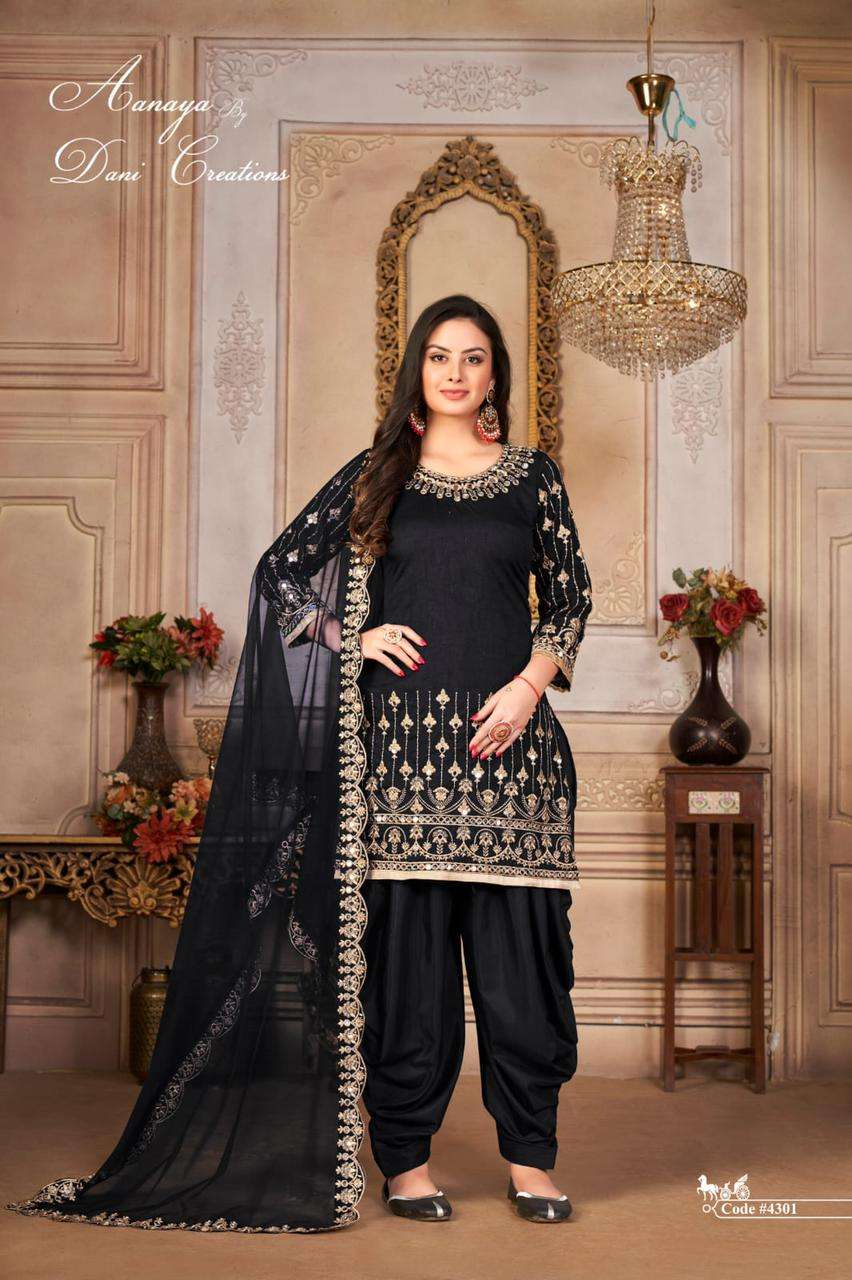 aanaya vol 143 by dani creation art silk patiyala fancy salwar suit