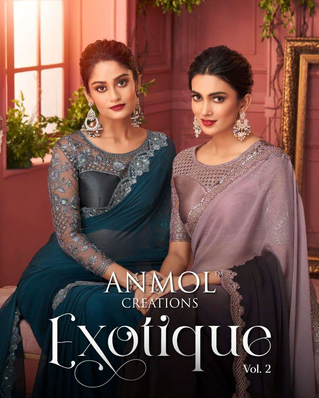 anmol exotique vol 2 8001-8016 series indian heavy work fancy sarees exports 