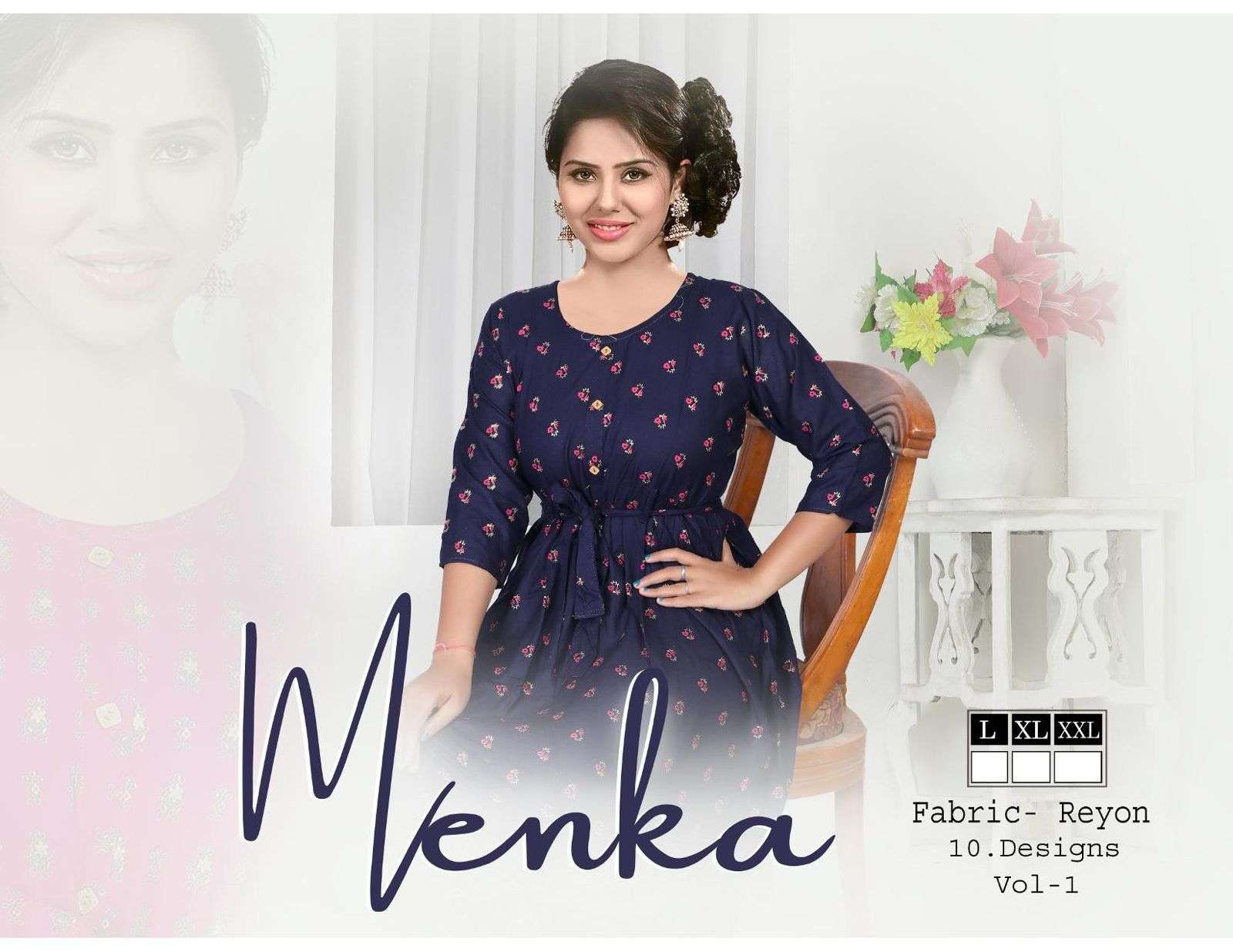 AP MENKA  Reyon Plain  COLOUR+GOLD FOIL SCREEN PRINT  KURTI CATALOG WHOLESALER BEST RATE