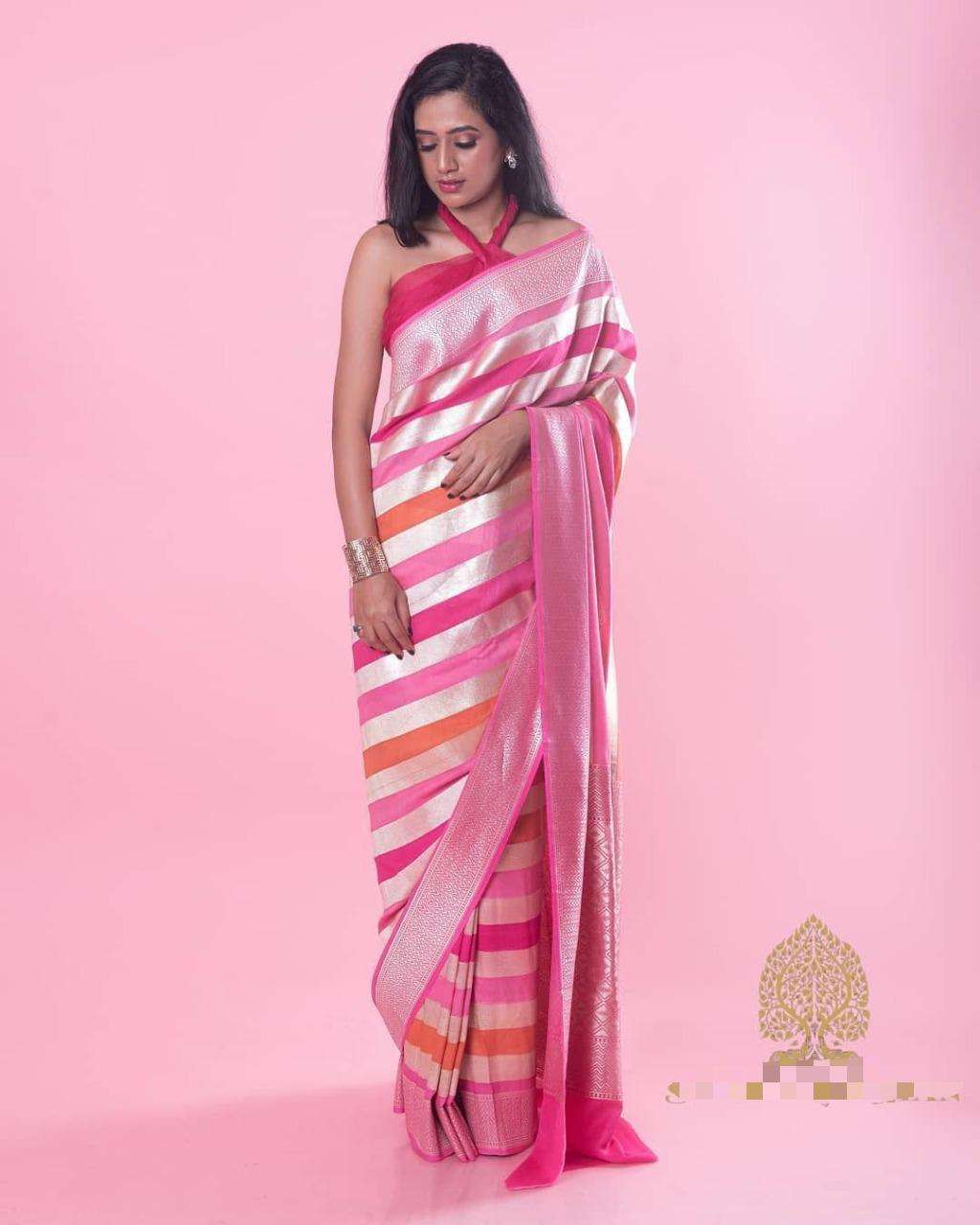 Aqua Banarasi Silk saress best collection in surat