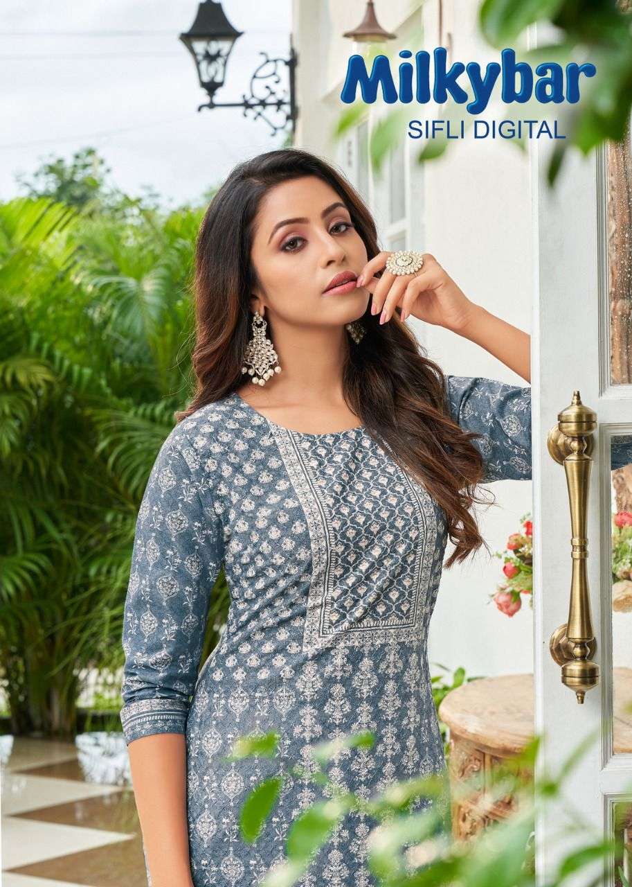 artio milky bar sifli digital cotton readymade kurtis authorized supplier 