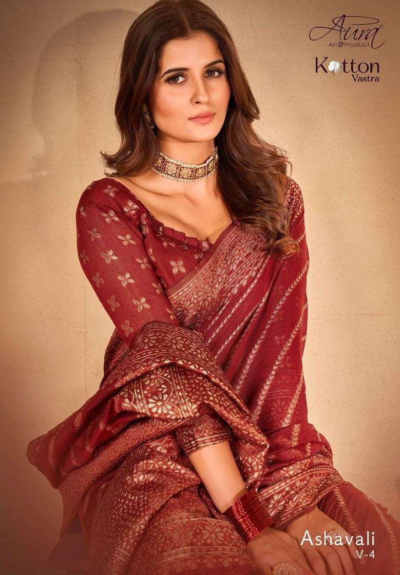 aura ashavali vol 4 kotton vastra designer fancy sarees