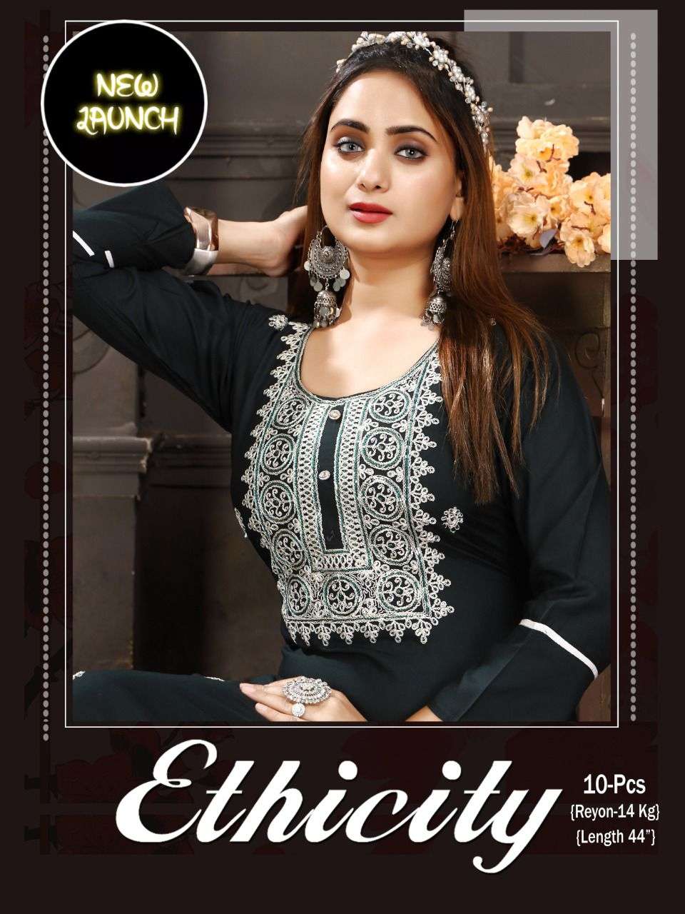 BEAUTY ETHNICITY VOL.1 Rayon 14 Kg Dori Sequence Work Galla with all over work KURTI CATALOG WHOLESALER BEST RATE