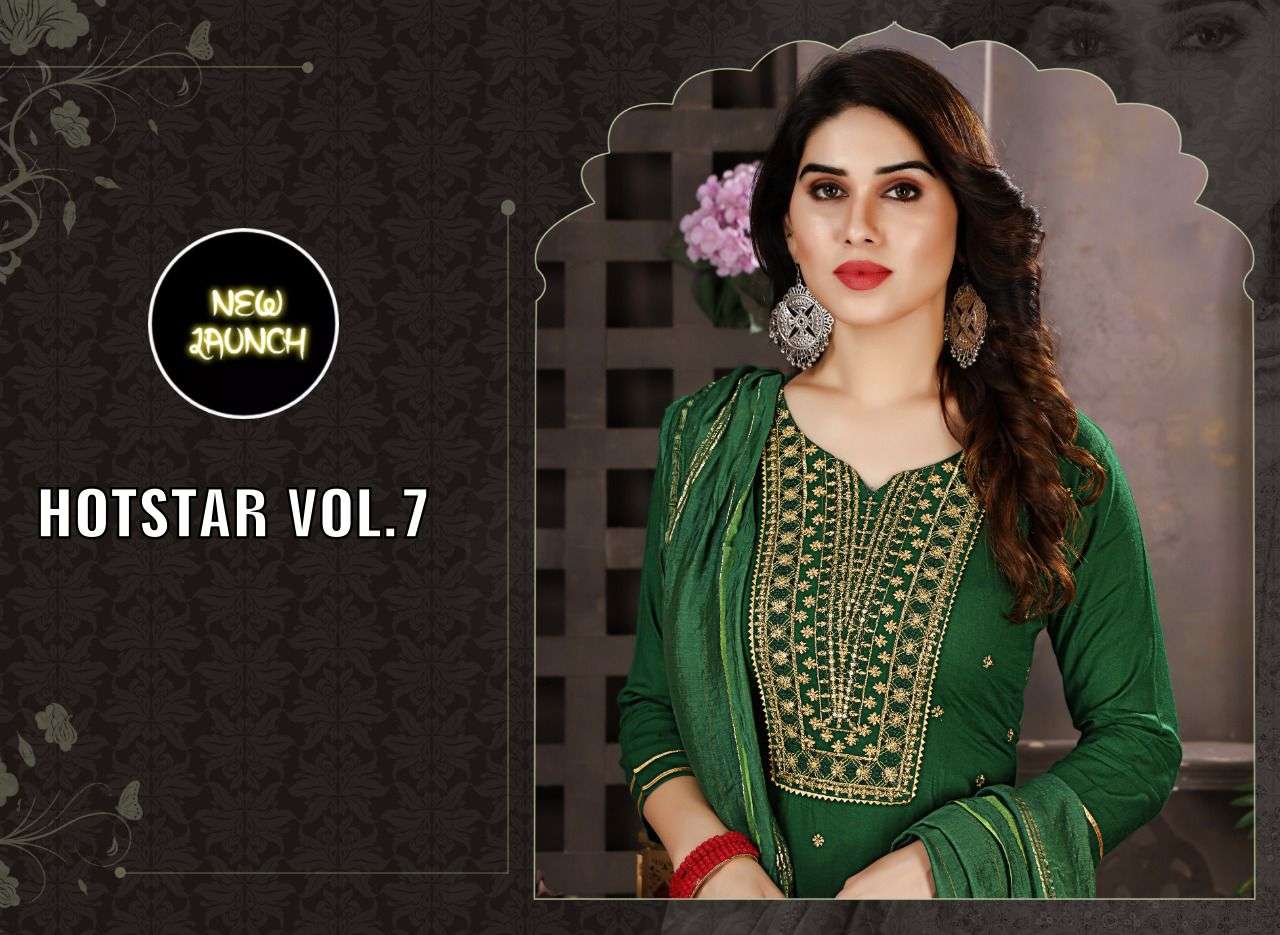 BEAUTY QUEEN HOTSATR VOL.7 Rayon Slub Heavy Sequence Work Kurti with Pant and Silk Dupatta READYMADE SUIT CATALOG WHOLESALER BEST RATE