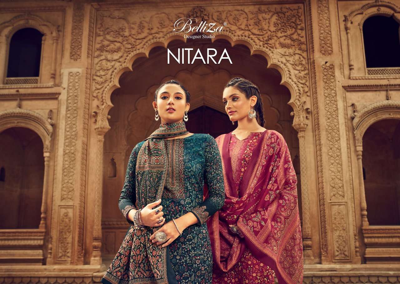 belliza nitara wool pashmina winter digital print dresses new 