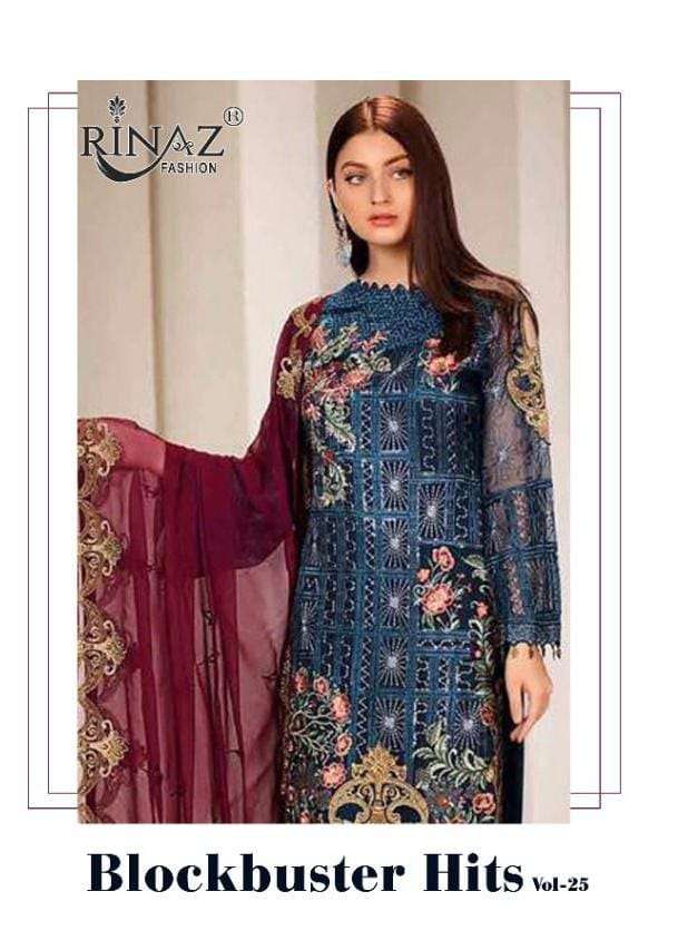 block buster vol 25 by rinaz premium georgette work pakistani dresses