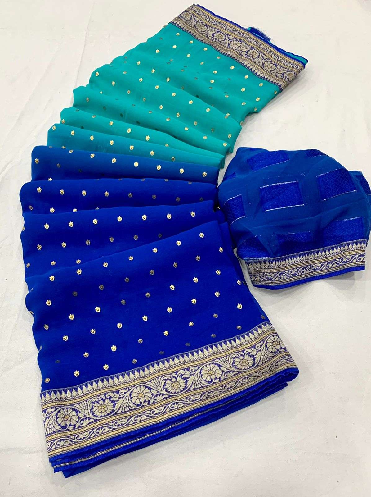 brahmastra georgette foil print sarees manufacturer 
