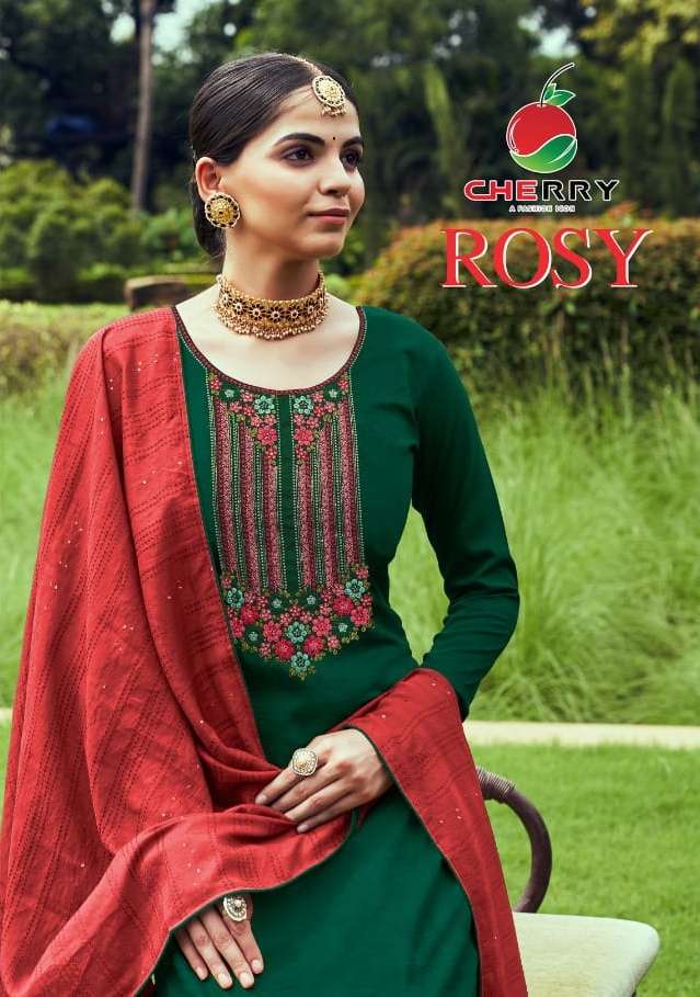 cherry present rosy silk designer fancy salwar kameez