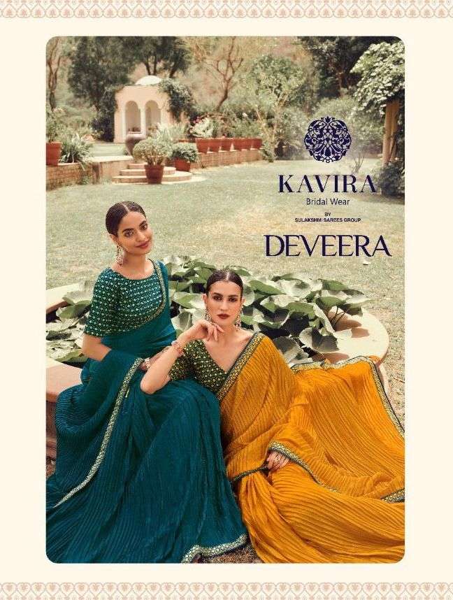 deveera by kavira designer crush saree fabric heavy border blouse concept