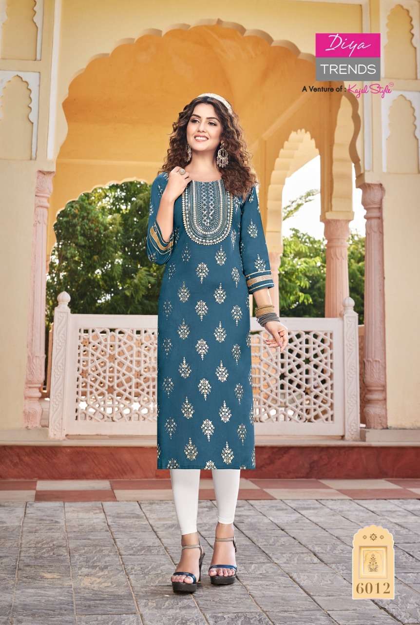 diya trends victoria vol 6 rayon printed daily wear kurtis
