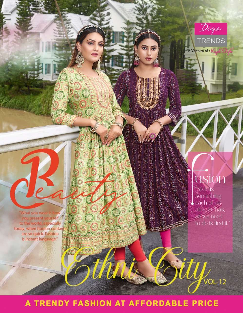 ethnicity vol 12 by diya rayon nyra cut gown kurtis