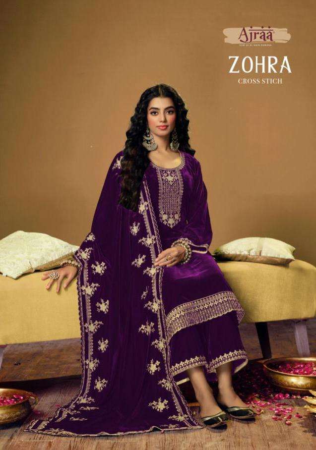fiona zohra by ajraa velvet embroidery winter fancy suits