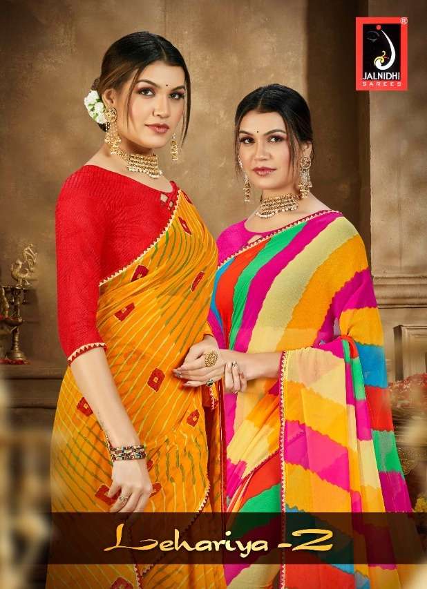 jalnidhi lehariya vol 2 georgette bandhej sarees