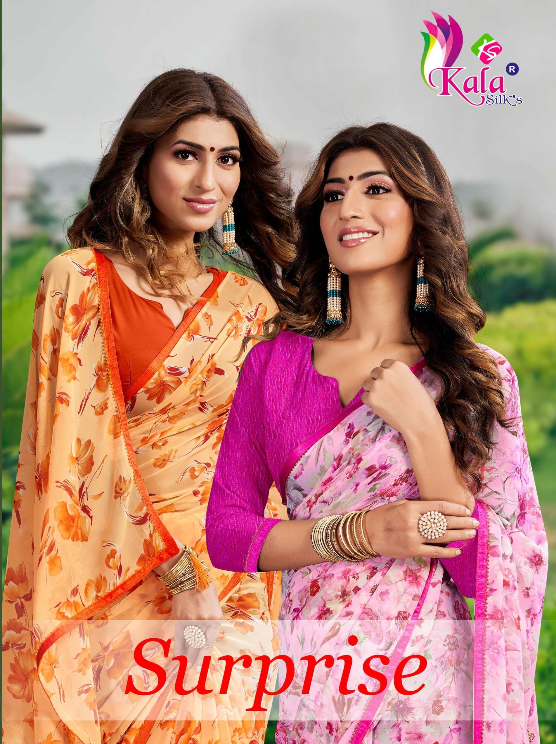 kala silks surprise weightless printed saree wholesale bazar surat 