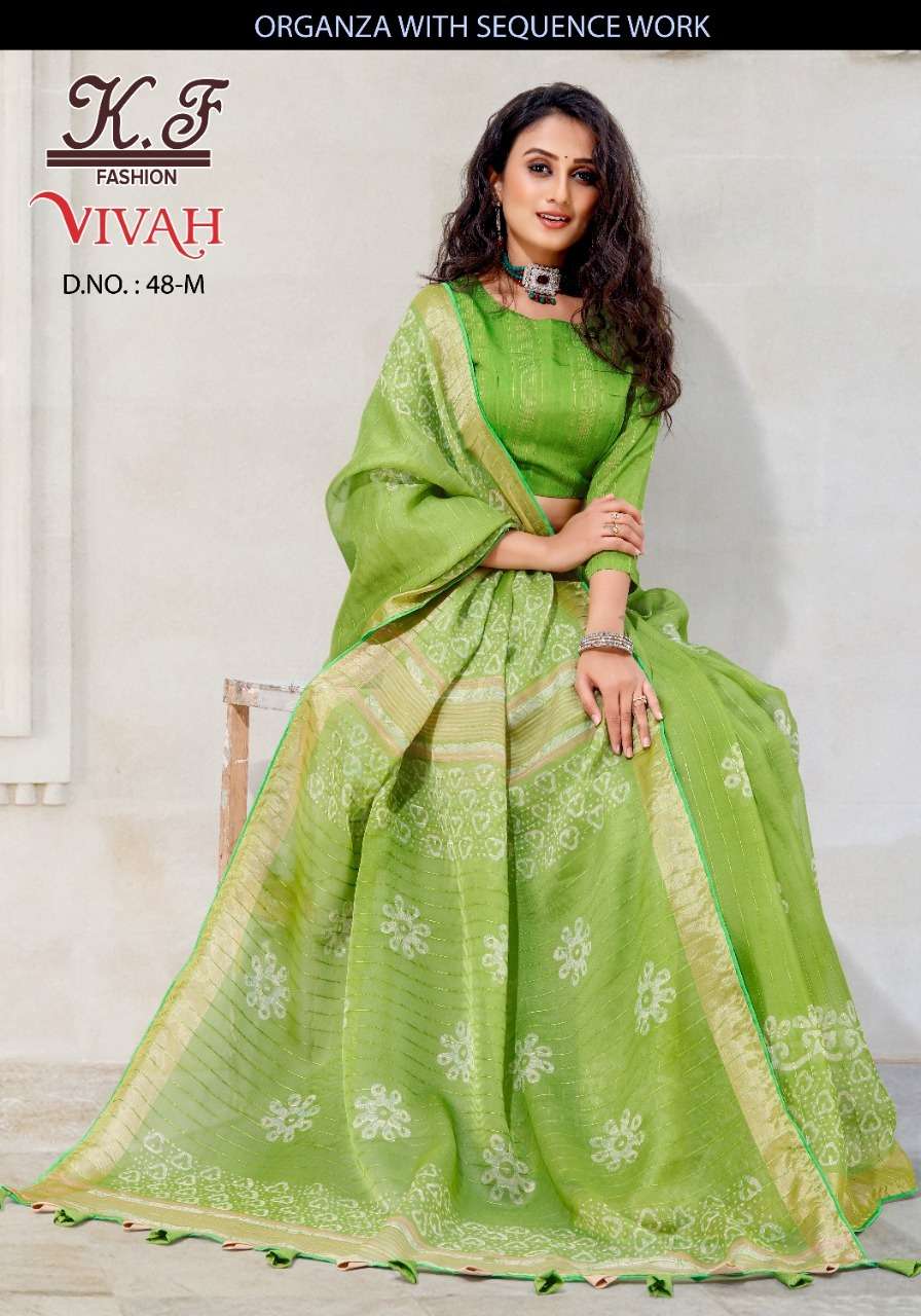 kalpavelly vivah 48 design organza with sequence work sarees 