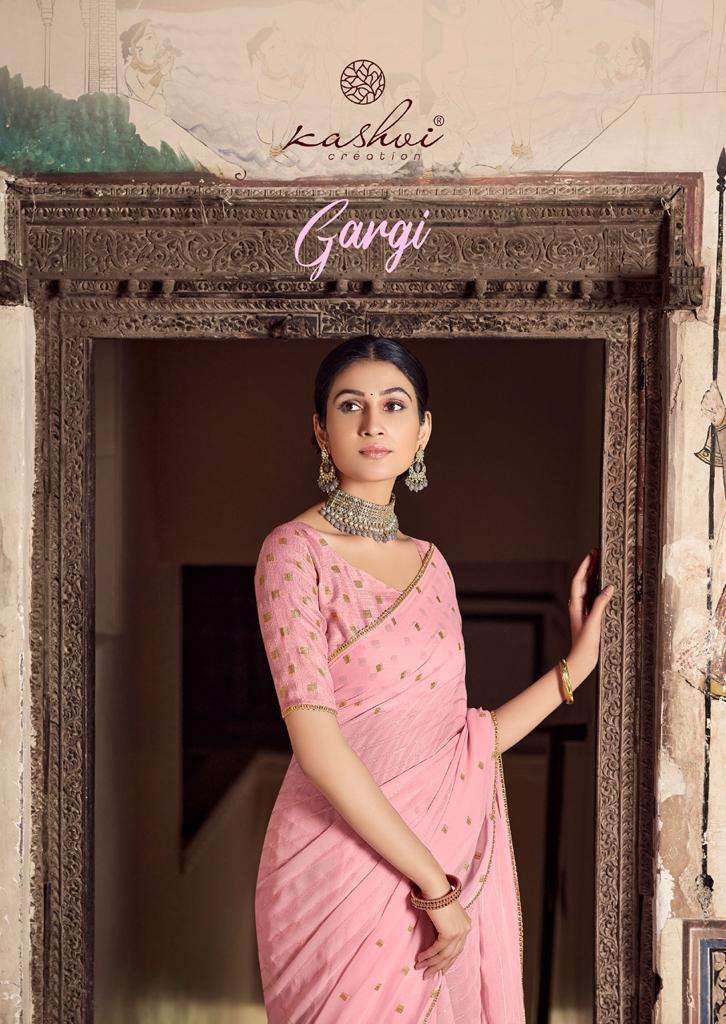 kashvi gargi georgette saree with fancy blouse 