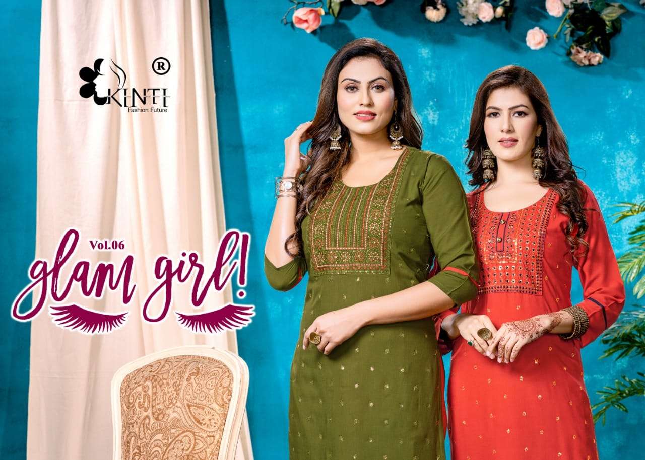 kinti glam girl vol 5 straight rayon readymade kurti wholesale 