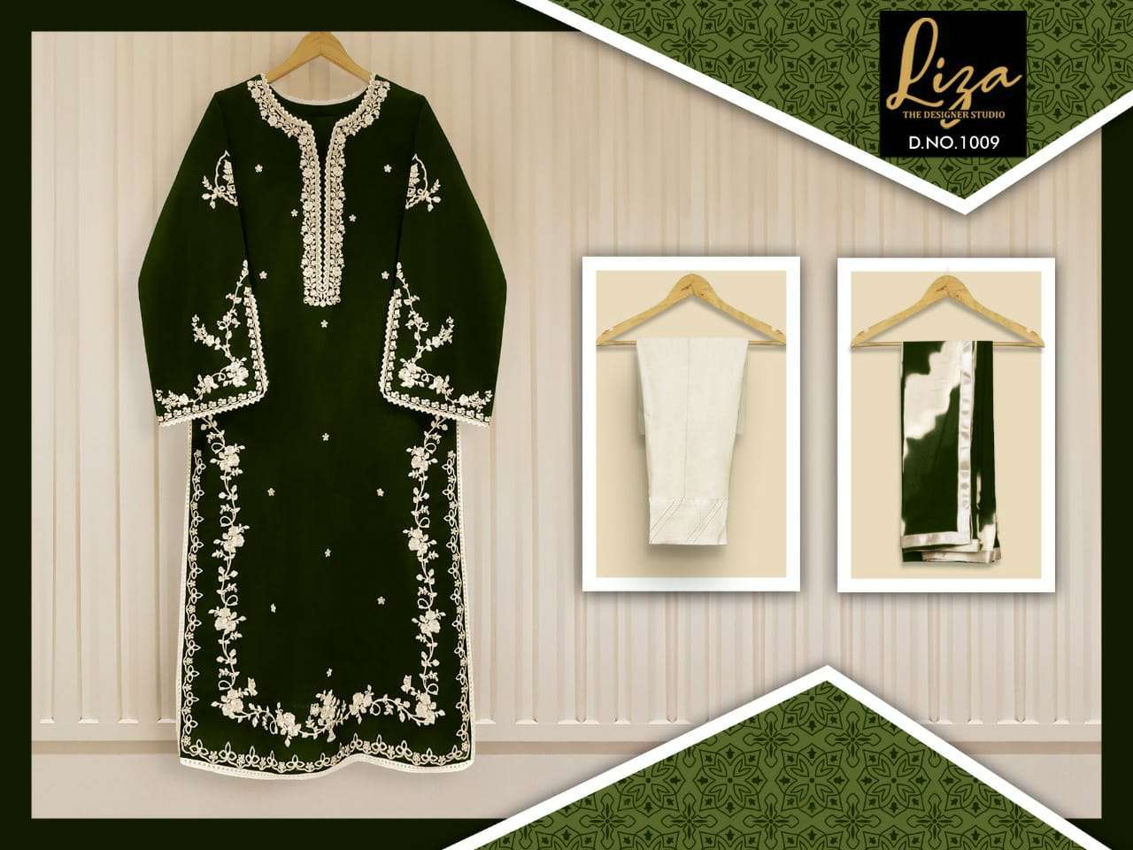 liza 1009 designer readymade pakistani kurti with pant & dupatta