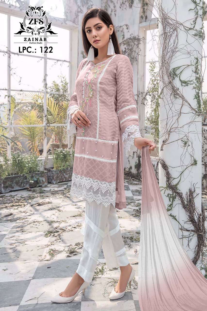 lpc 122 by zainab fashion georgette embroidery pakistani 3 piece readymade suits
