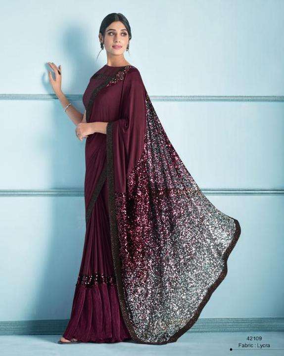 mahotsav norita elaura 42102-42116 series lycra fancy sarees wholesale 