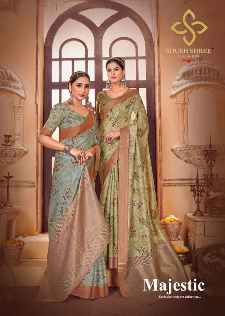 majestic by shubh shree creation cotton designer fancy sarees