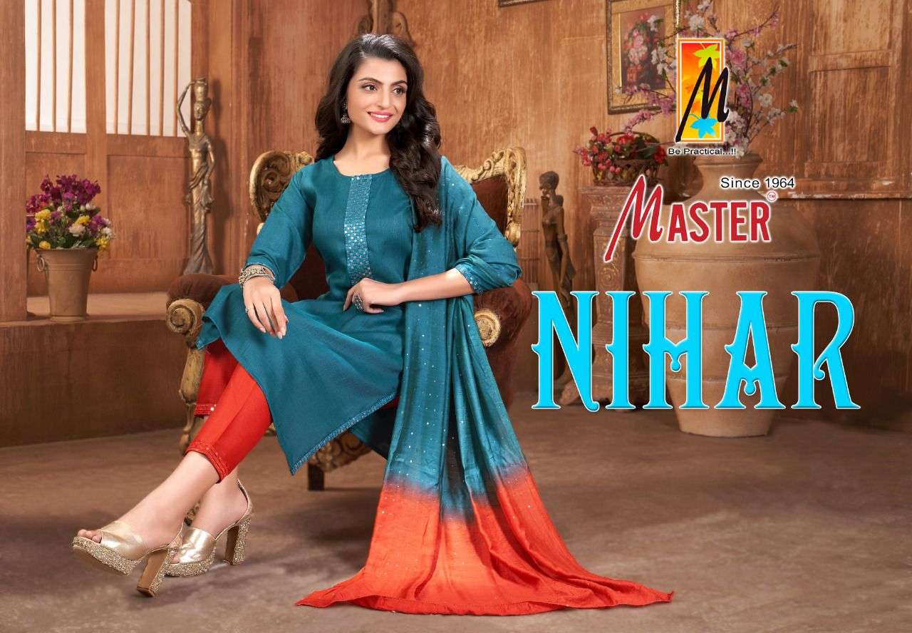 MASTER NIHAR  TWO TONE  READYMADE SUIT CATALOG WHOLESALER BEST RATE