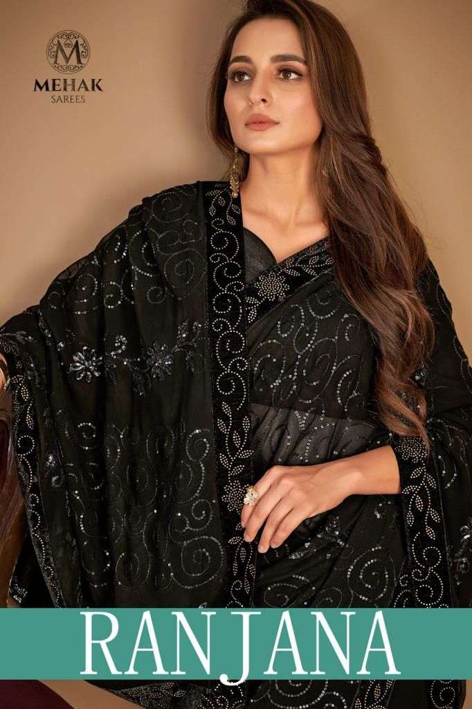 mehak ranjana 442 445 design georgette sequence work fancy sarees with stitching facility available 