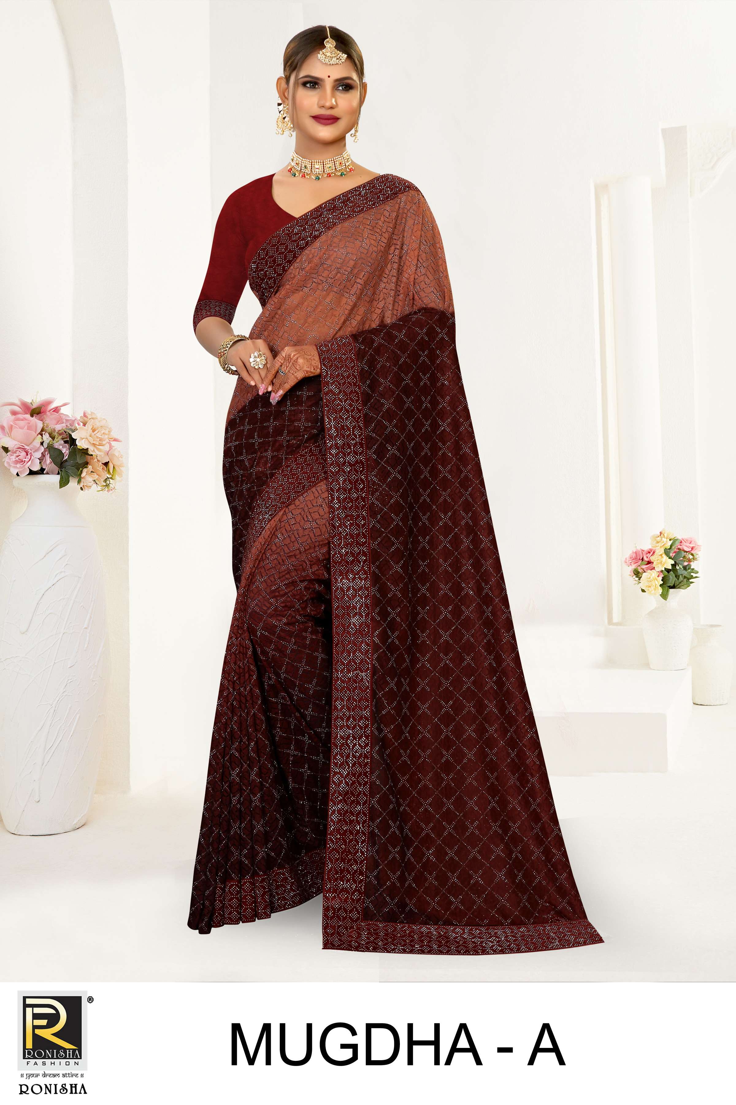 mugdha by ranjna saree siroski diamond designer saree online shop